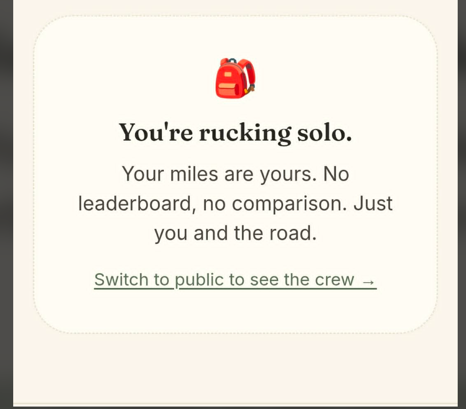 You're rucking solo card